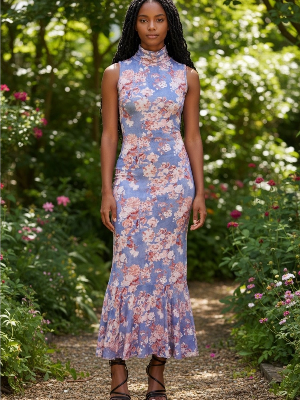 Zella Size Medium Blue floral knit maxi dress Nordstrom NWOT
Reg$89 Now$65